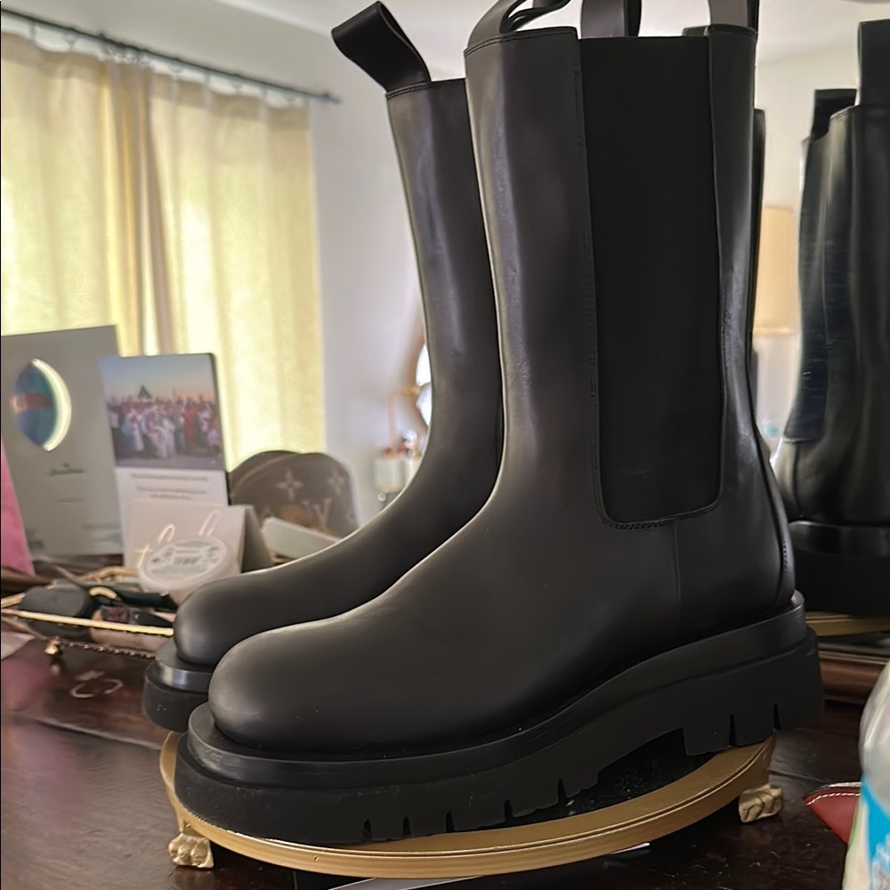 Bottega Veneta Black Combat Boots
